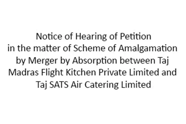 Notice of Hearing Petition – Taj Madras Flight Kitchen